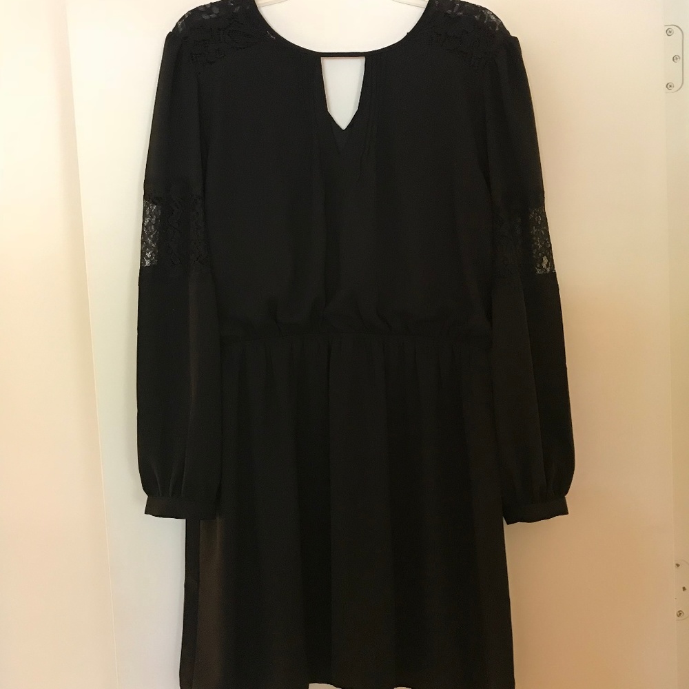 Express Long Sleeve Black Dress - L